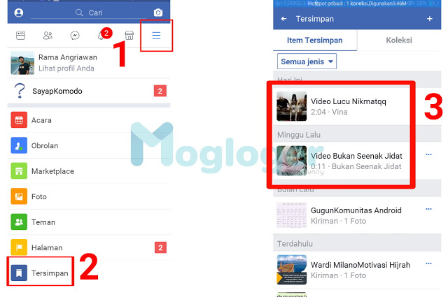 cara mengetahui simpanan postingan di facebook