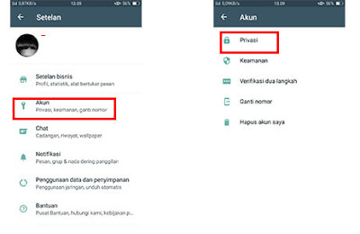 setelah akun dan privasi WA