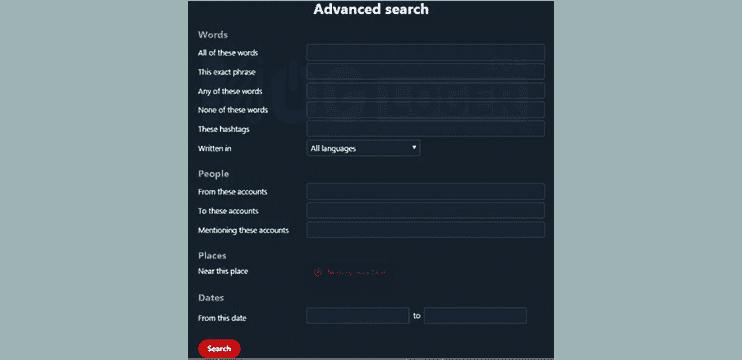 Advanced Search di twitter