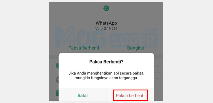 paksa berhenti