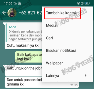 tambahkan ke kontak wa